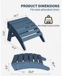 gaomon Folding Adirondack Ottoman Set of 2 - Hdpe All-Weather Outdoor Footrests for Patio, Deck, Lawn, Poolside