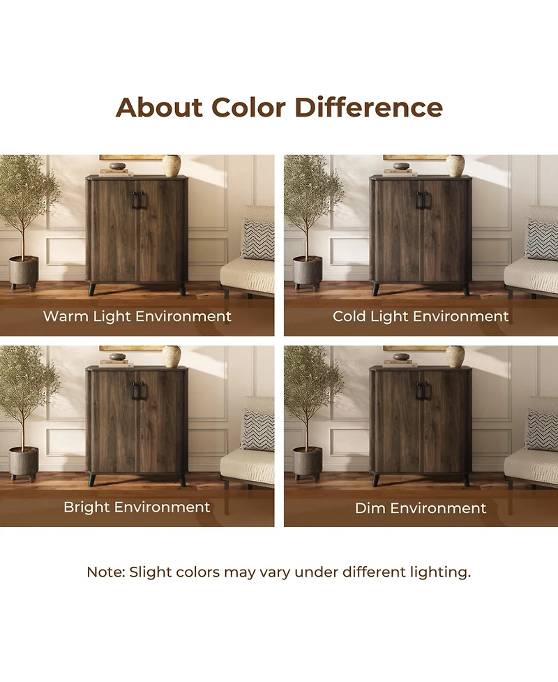 LuxenHome Manufactured Wood Door Storage Cabinet