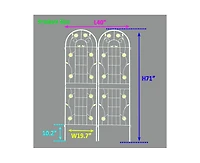sumyeg 2 Pack Metal Garden Trellis 71" x 19.7" Rustproof for Climbing Plants Outdoor Flower Support