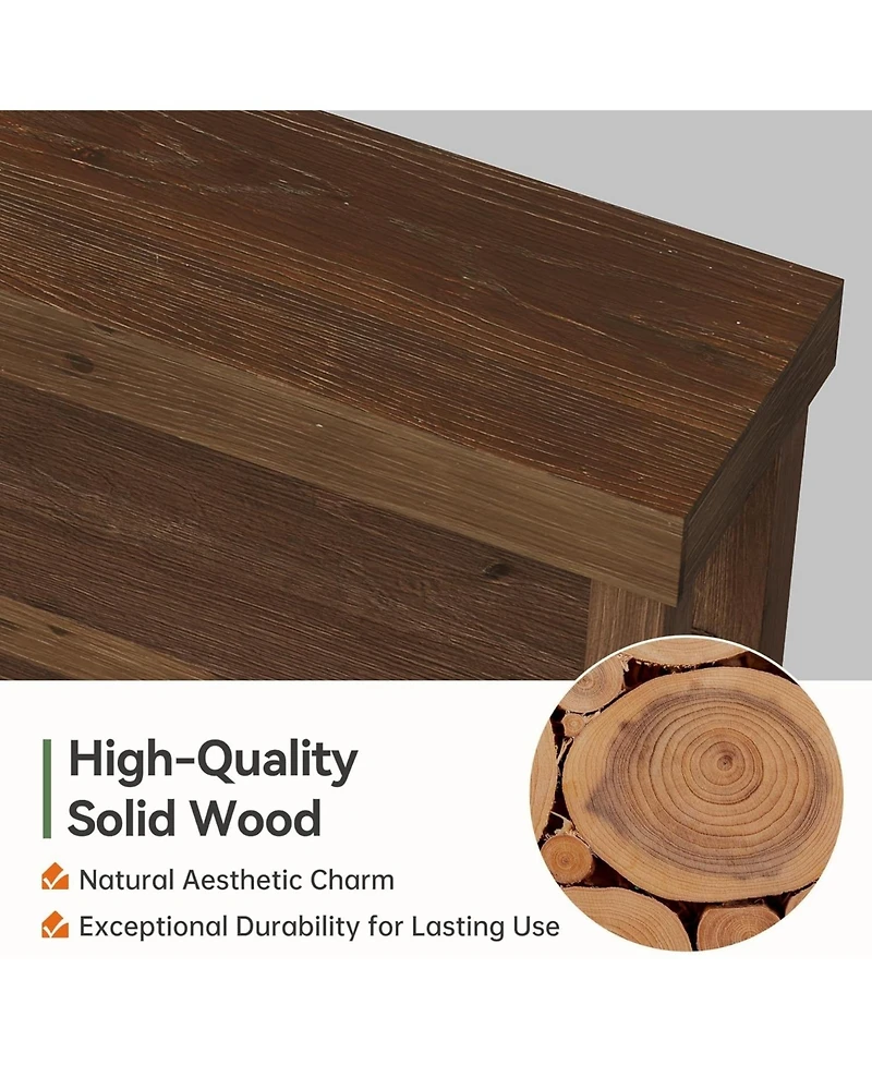 Tribesigns 63-Inch Solid Wood Entry Console Table,arrow Sofa Table Behind The Couch, Entryway Furniture with Storage Shelves