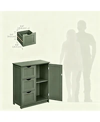 Yigii Freestanding Storage Cabinet with 3 Drawers & Adjustable Shelf