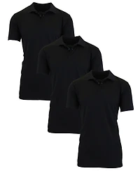 Galaxy By Harvic Men's Big & Tall Dry Fit Moisture-Wicking Polo Shirt Set, 3-Pack