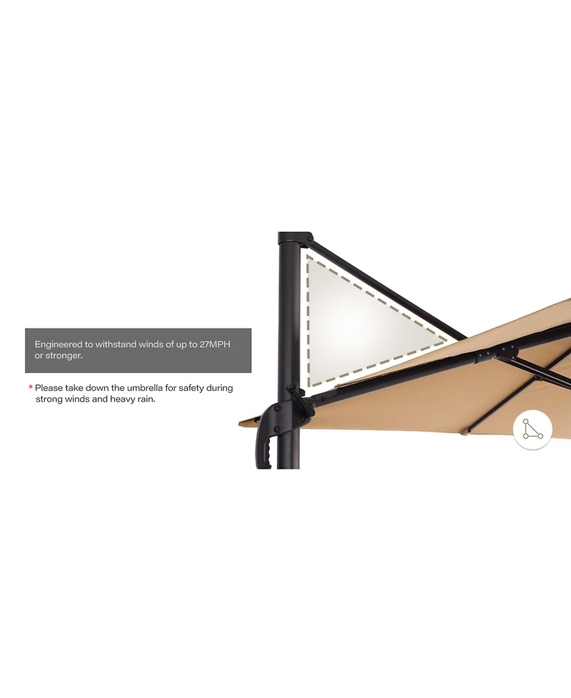 Boyel Living 9x9 Ft Square Roman Patio Umbrella - Classic Shade for Small Patio, Poolside & Outdoor Dining