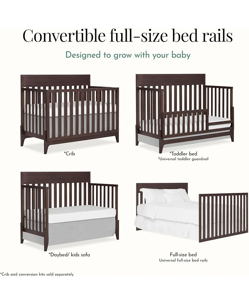Evolur Atlas Full Size Bed Rails, Durable Hardwood, Child Comfortable, Simple & Secure Installion