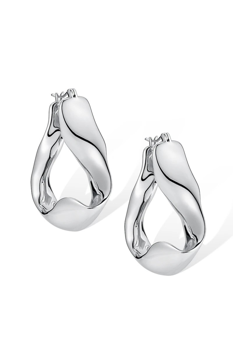 Retro Chic Modernist Ripple Earrings