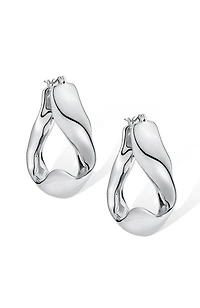 Retro Chic Modernist Ripple Earrings