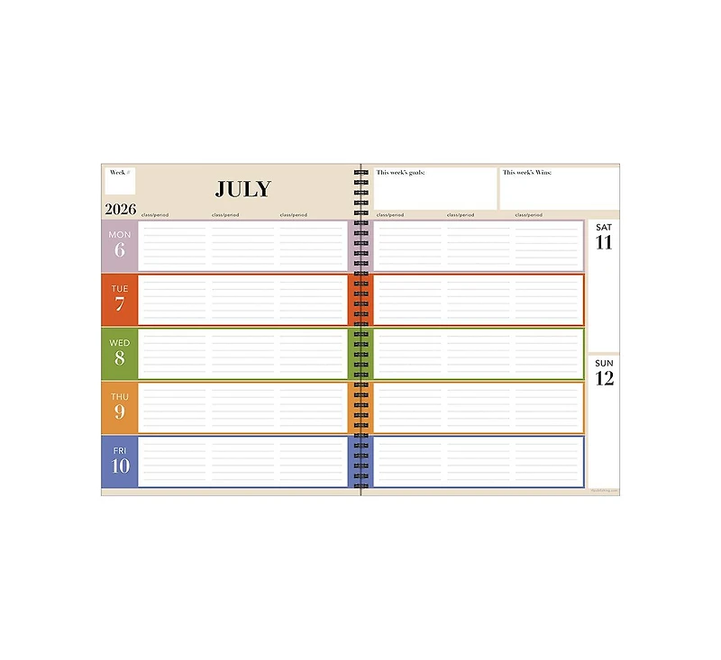 Tf Publishing Paper Goods July 2026 - June 2027 Apples Teacher and Home School Lesson Planning Book