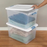 Sterilite 64 Qt Latching Box Stackable Storage Container with Lid, 8 Pack