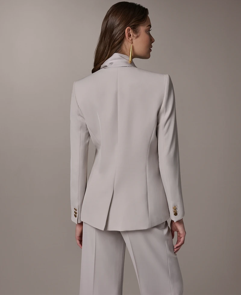 Donna Karan New York Women's Draped Necktie Fitted Blazer