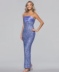 Blondie Nites Juniors' Sequin Strapless Gown