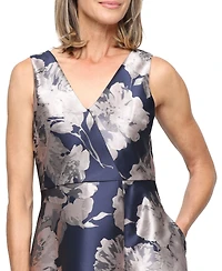 Sl Fashions Women's Sleeveless Printed High-Low Dress