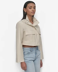 Dkny Jeans Women's Collared Cropped Utility Jacket