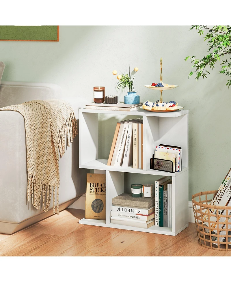 Sugift 3-Tier Bookshelf with Display Shelf for Small Space