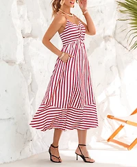 Cupshe Women's Dm Me Striped Midi Beach Dress