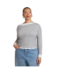 Eloquii Women's Layered Longsleeve Top