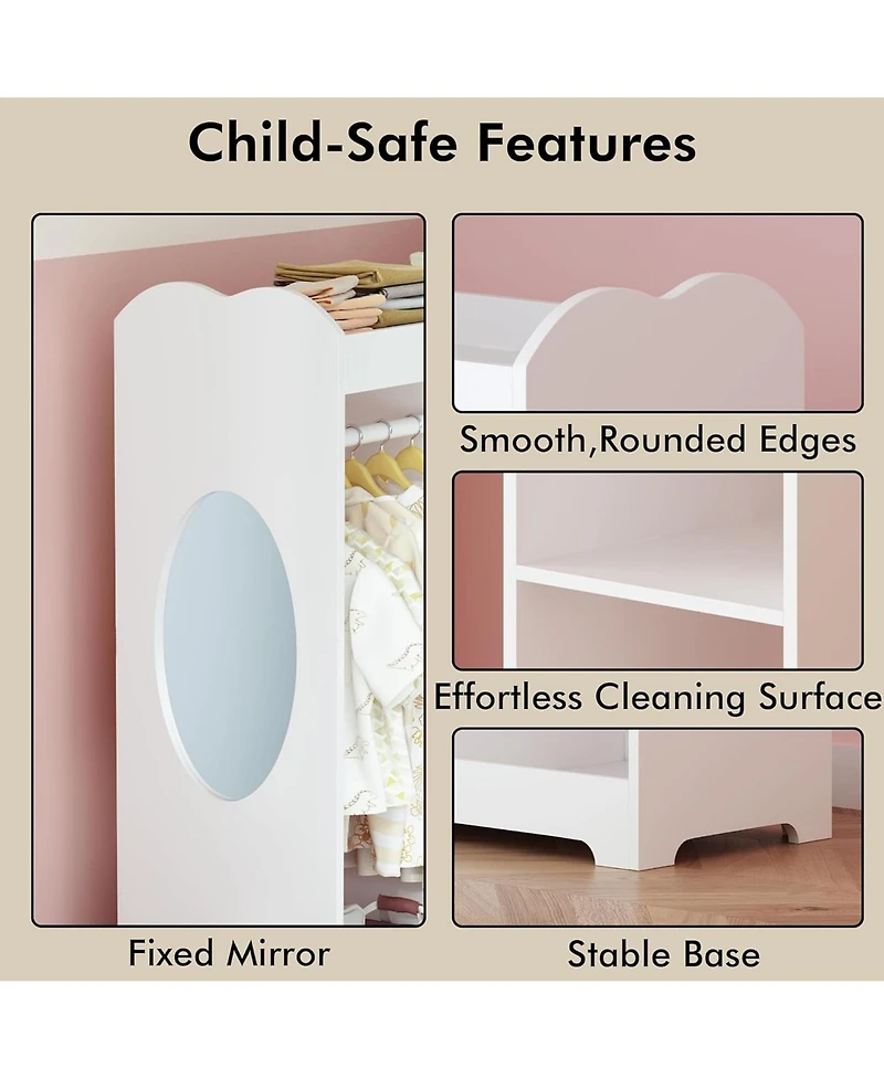 Rainsken Wooden Dress Up Clothes Rack