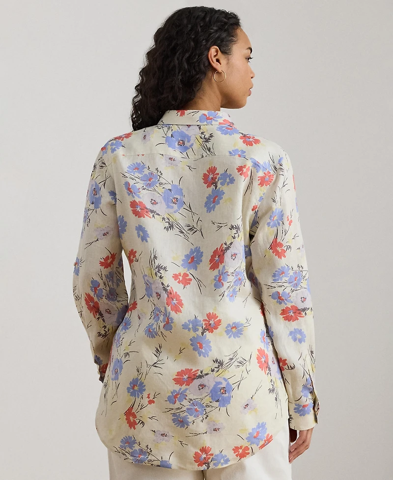 Lauren Ralph Plus Karrie Relaxed Fit Floral Shirt