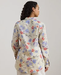 Lauren Ralph Plus Karrie Relaxed Fit Floral Shirt