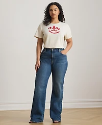 Lauren Ralph Plus Embroidered Logo T-Shirt