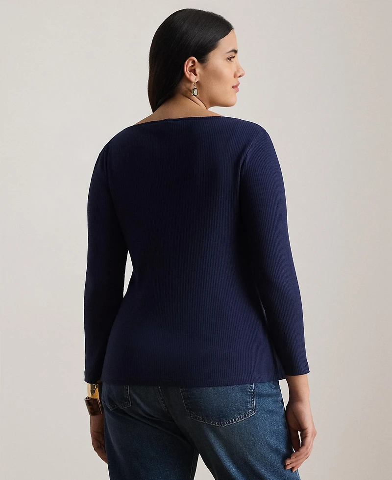 Lauren Ralph Plus Boat Neck Top