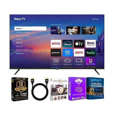 Roku 55" Select Series 4K Uhd Smart Tv Hdr, Dolby Audio, Voice Remote, Hdmi Cable, Cps 1-Year Protection Plan+Streaming kit-55R4C5KIT1