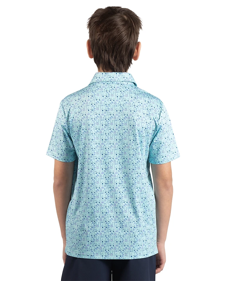 TailorByrd Boys Hole One Printed Performance Polo