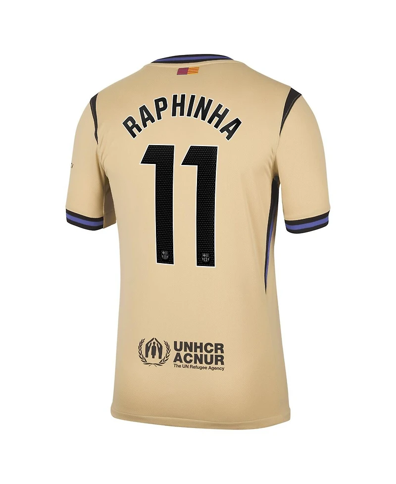 Nike Men's Raphinha Gold Barcelona 2025/26 Away Stadium Replica Jersey