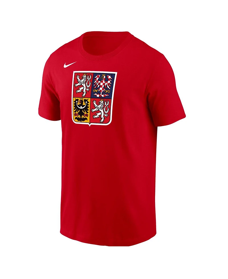 Nike Men's David Pastrnak Red Czech Republic Hockey 2026 Name Number T-Shirt