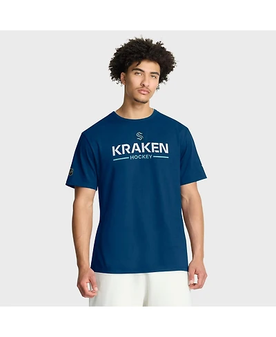 Fanatics Men's Deep Sea Blue Seattle Kraken Authentic Pro Primary T-Shirt