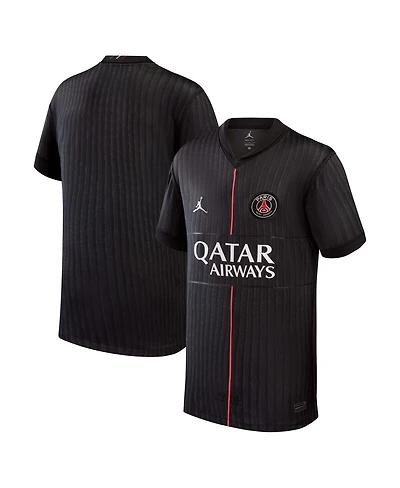 Jordan Big Boys and Girls Black Paris Saint-Germain 2025/26 Fourth Replica Jersey