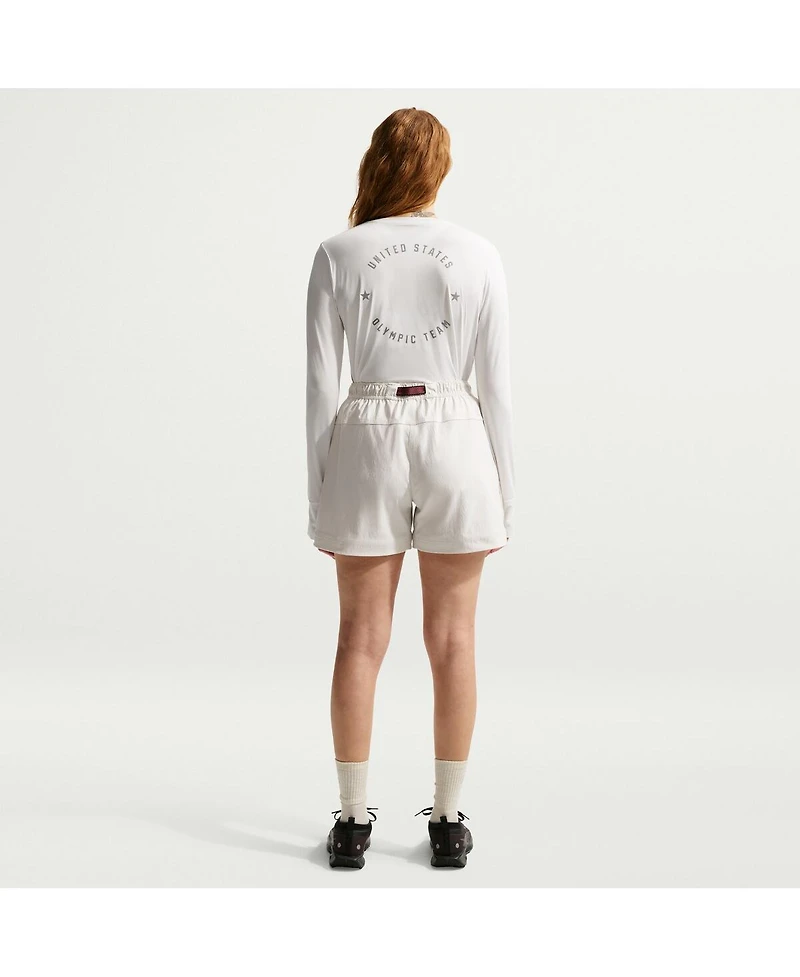 Nike Women's Acg White Team Usa Dri-fit Primary Logo Long Sleeve T-Shirt