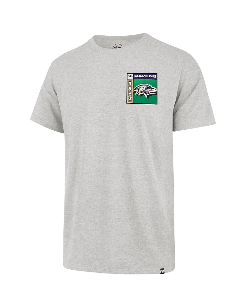 47 Brand Men's Gray Baltimore Ravens Chrome Plate Franklin T-Shirt