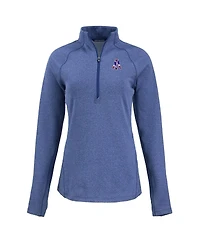 Cutter Buck Women's Heather Royal New England Patriots Peshastin Eco Fleece Tri-Blend Raglan Half-Zip Jacket