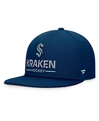 Fanatics Men's Deep Sea Blue Seattle Kraken Authentic Pro Rink Lockup Snapback Hat