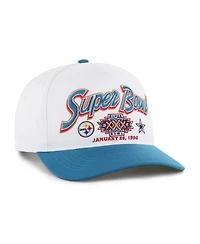 '47 Brand Men's White/Teal Nfl Multi-Team Throwback Dueling Logos Adjustable Hitch Hat