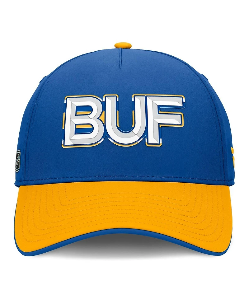 Fanatics Men's Royal/Gold Buffalo Sabres Authentic Pro Rink Team Code Flex Hat