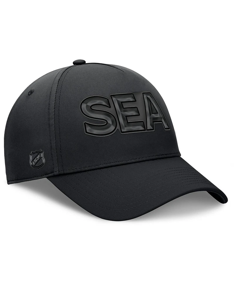 Fanatics Men's Black Seattle Kraken Authentic Pro Road Team Code Flex Hat
