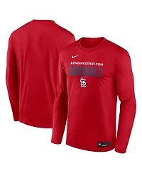Nike Men's Red St. Louis Cardinals Authentic Collection Legend Dri-fit Long Sleeve T-Shirt