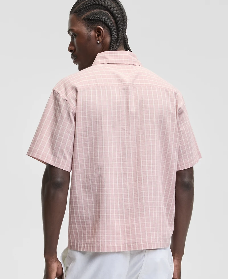Sun + Stone Men's Relaxed Crop Nolan Plaid Shirt, Macy's Exclusive