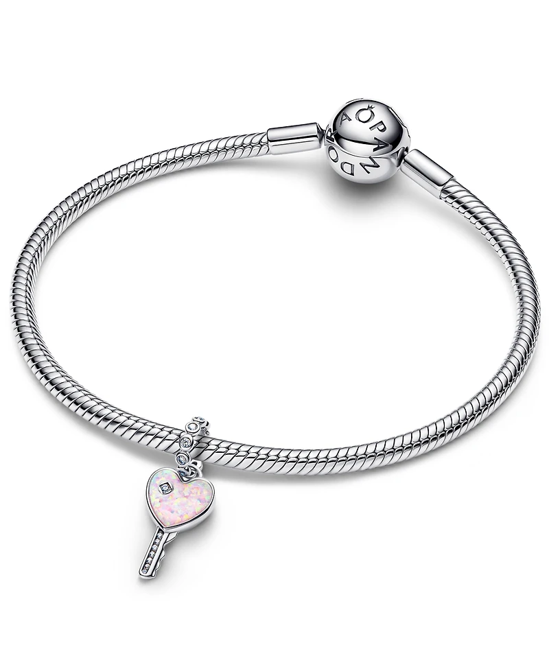 Pandora Opalescent Heart Key Dangle Charm