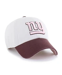 '47 Brand Men's Women's Stone/Burgundy New York Giants Love Letter Clean Up Adjustable Hat