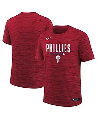 Nike Big Boys and Girls Red Philadelphia Phillies Authentic Collection Velocity Dri-fit T-Shirt