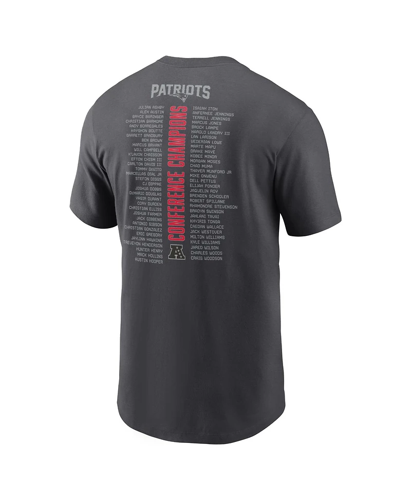 Nike Men's Anthracite New England Patriots 2025 Afc Champions Roster T-Shirt