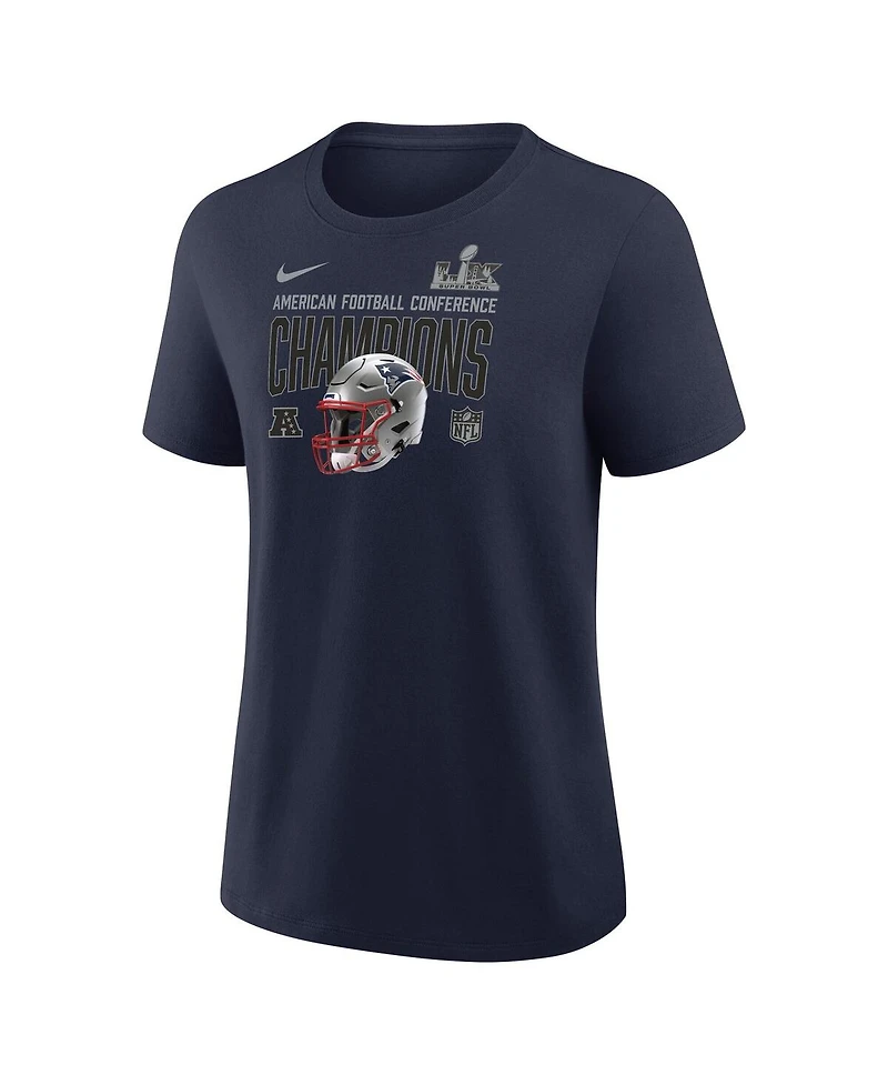 Nike Women's Navy New England Patriots 2025 Afc Champions Helmet T-Shirt