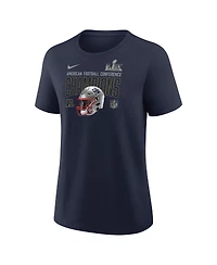Nike Women's Navy New England Patriots 2025 Afc Champions Helmet T-Shirt