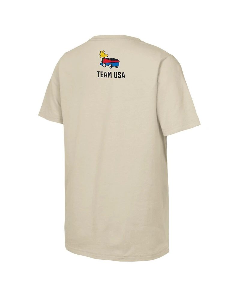 Outerstuff Big Boys and Girls Cream Team x Peanuts Hustle T-Shirt