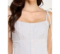 Seni & Cade Women's Stripe Square Neck Mini Dress