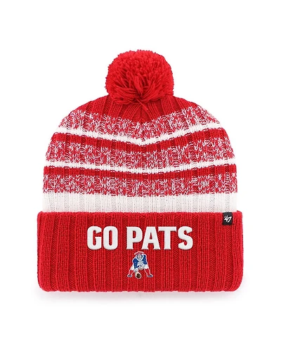 '47 Brand Men's Red New England Patriots Local Cuffed Knit Hat with Pom