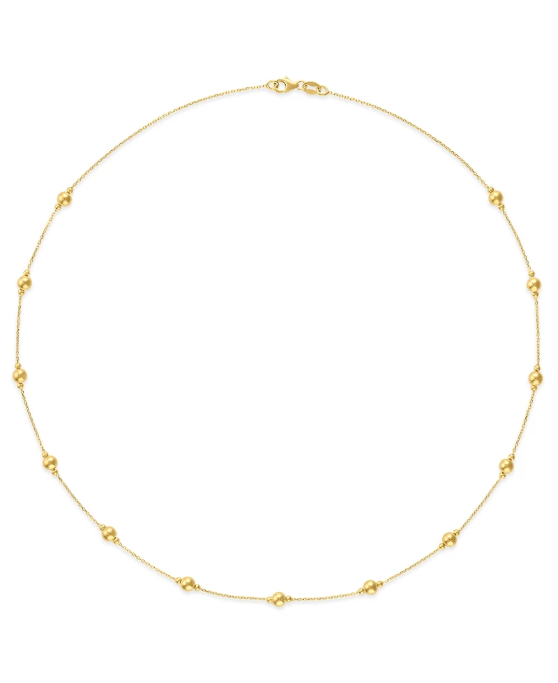 Macy's Multi Bead Station Necklace in 14k Gold