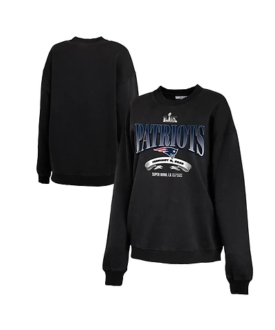 Wear by Erin Andrews Women's Black New England Patriots Super Bowl Lx Fleece Sweatshirt